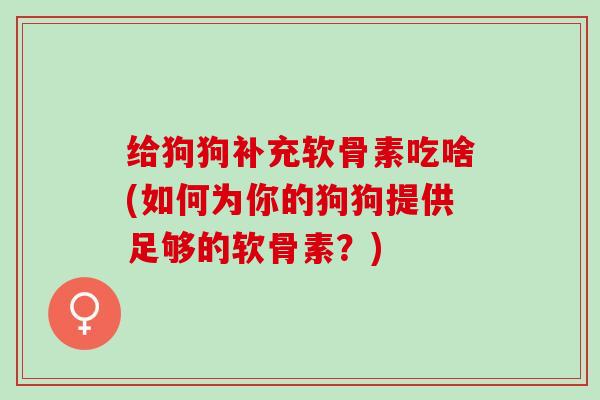 给狗狗补充软骨素吃啥(如何为你的狗狗提供足够的软骨素？)