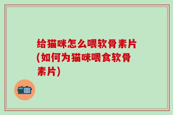 给猫咪怎么喂软骨素片(如何为猫咪喂食软骨素片)