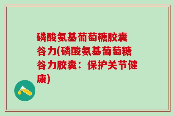 磷酸氨基葡萄糖胶囊 谷力(磷酸氨基葡萄糖谷力胶囊：保护关节健康)