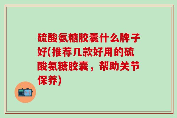 硫酸氨糖胶囊什么牌子好(推荐几款好用的硫酸氨糖胶囊，帮助关节保养)
