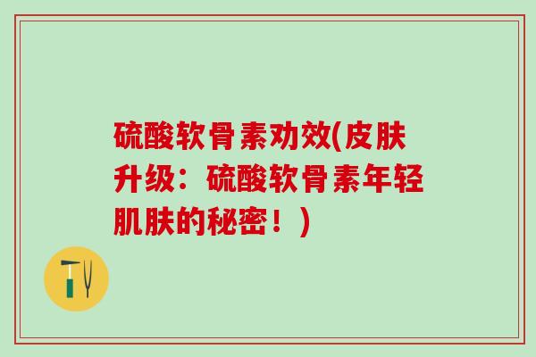 硫酸软骨素劝效(皮肤升级：硫酸软骨素年轻肌肤的秘密！)