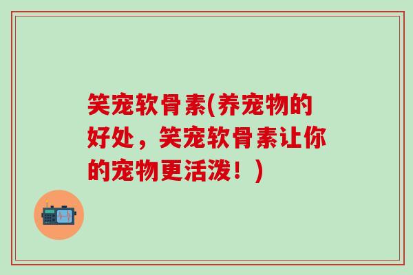 笑宠软骨素(养宠物的好处，笑宠软骨素让你的宠物更活泼！)
