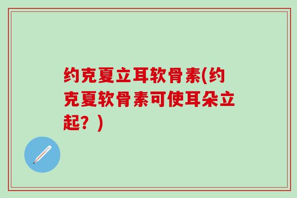 约克夏立耳软骨素(约克夏软骨素可使耳朵立起？)