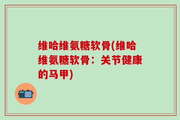 维哈维氨糖软骨(维哈维氨糖软骨:关节健康的马甲) 维哈维氨糖软骨(维哈维氨糖软骨:关节健康的马甲)