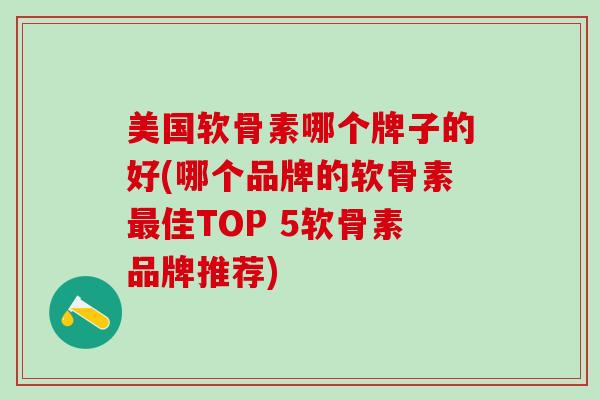 美国软骨素哪个牌子的好(哪个品牌的软骨素最佳TOP 5软骨素品牌推荐)