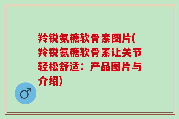 羚锐氨糖软骨素图片(羚锐氨糖软骨素让关节轻松舒适：产品图片与介绍)