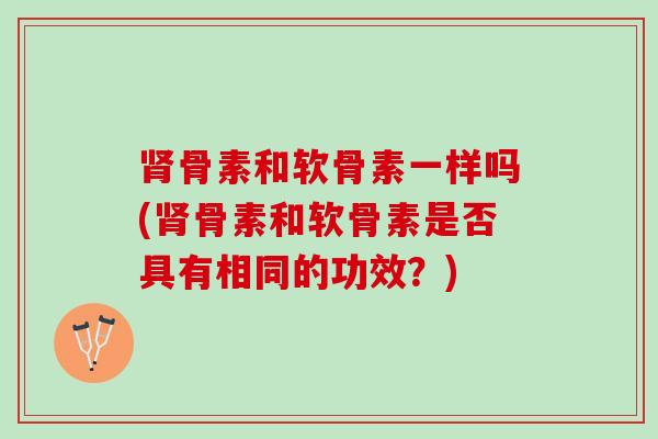 肾骨素和软骨素一样吗(肾骨素和软骨素是否具有相同的功效？)
