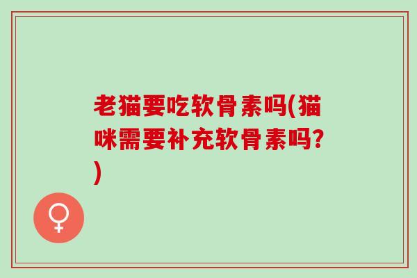 老猫要吃软骨素吗(猫咪需要补充软骨素吗？)