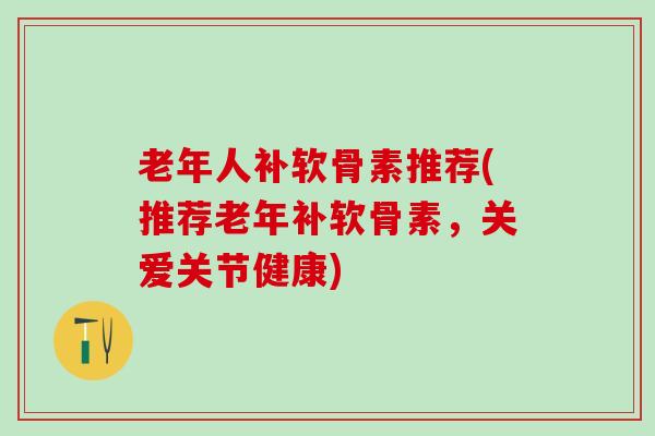 老年人补软骨素推荐(推荐老年补软骨素，关爱关节健康)