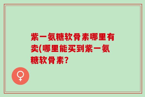 紫一氨糖软骨素哪里有卖(哪里能买到紫一氨糖软骨素？