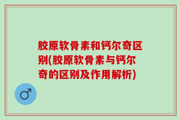 胶原软骨素和钙尔奇区别(胶原软骨素与钙尔奇的区别及作用解析)