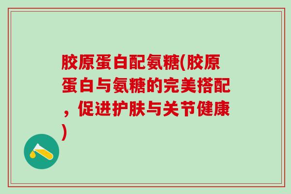 胶原蛋白配氨糖(胶原蛋白与氨糖的完美搭配，促进护肤与关节健康)