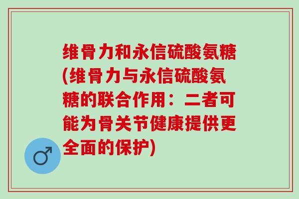 维骨力和永信硫酸氨糖(维骨力与永信硫酸氨糖的联合作用：二者可能为骨关节健康提供更全面的保护)