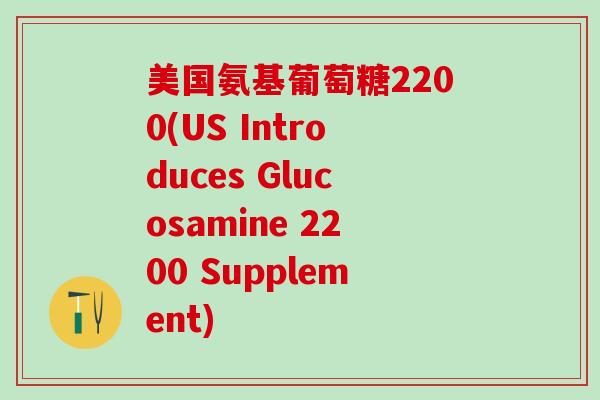 美国氨基葡萄糖2200(US Introduces Glucosamine 2200 Supplement)