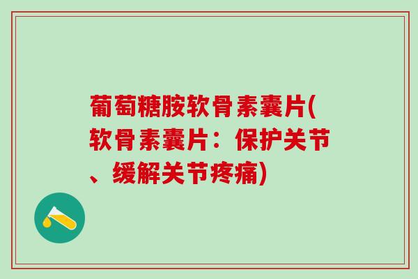 葡萄糖胺软骨素囊片(软骨素囊片：保护关节、缓解关节疼痛)