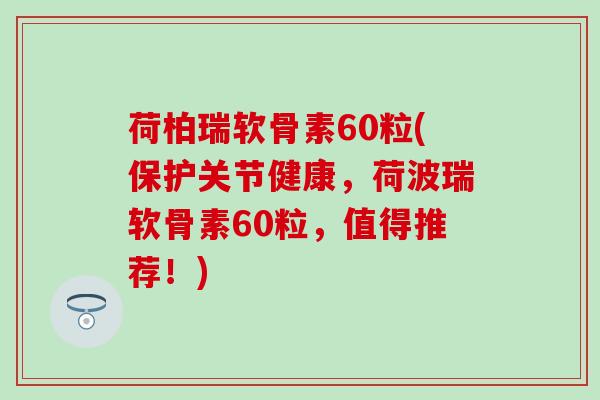 荷柏瑞软骨素60粒(保护关节健康，荷波瑞软骨素60粒，值得推荐！)