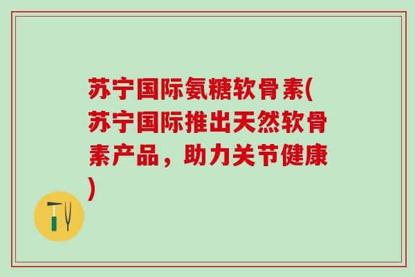 苏宁国际氨糖软骨素(苏宁国际推出天然软骨素产品，助力关节健康)