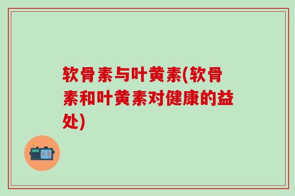 软骨素与叶黄素(软骨素和叶黄素对健康的益处) 软骨素与叶黄素(软骨素和叶黄素对健康的益处)