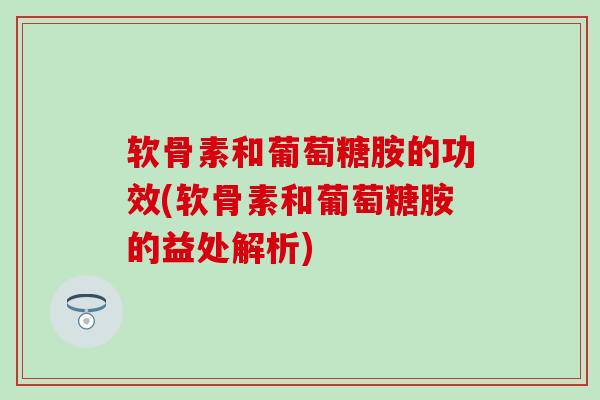 软骨素和葡萄糖胺的功效(软骨素和葡萄糖胺的益处解析)