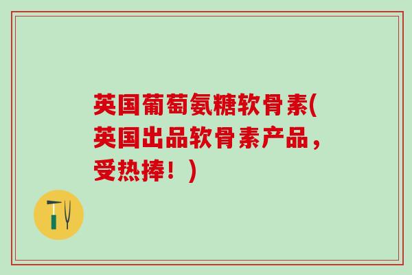 英国葡萄氨糖软骨素(英国出品软骨素产品，受热捧！)