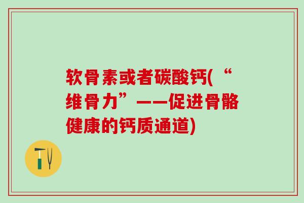 软骨素或者碳酸钙(“维骨力”——促进骨骼健康的钙质通道)
