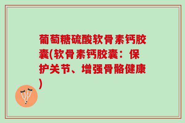葡萄糖硫酸软骨素钙胶囊(软骨素钙胶囊：保护关节、增强骨骼健康)