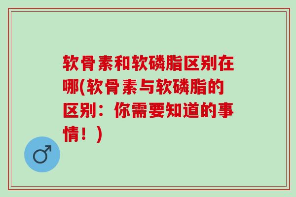 软骨素和软磷脂区别在哪(软骨素与软磷脂的区别：你需要知道的事情！)