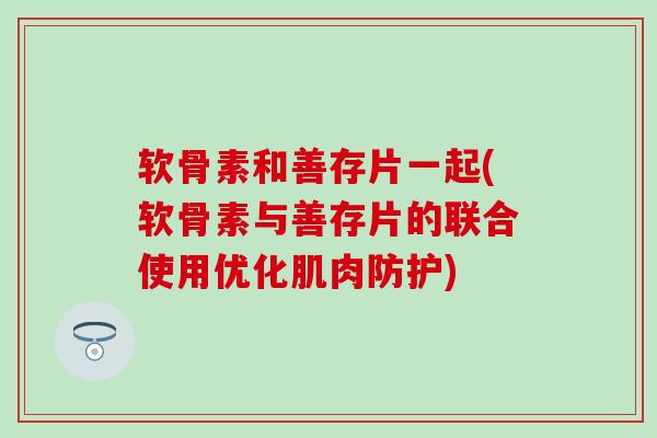 软骨素和善存片一起(软骨素与善存片的联合使用优化肌肉防护)