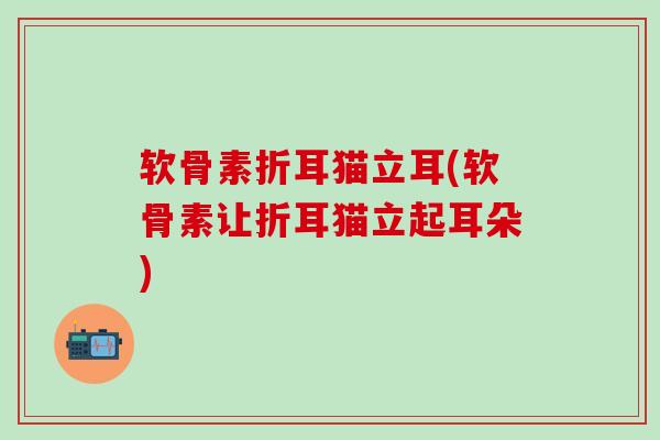 软骨素折耳猫立耳(软骨素让折耳猫立起耳朵)