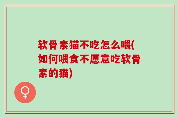 软骨素猫不吃怎么喂(如何喂食不愿意吃软骨素的猫)