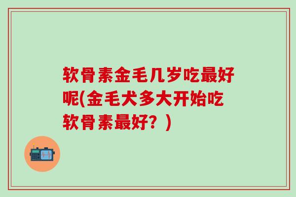 软骨素金毛几岁吃最好呢(金毛犬多大开始吃软骨素最好？)