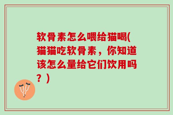 软骨素怎么喂给猫喝(猫猫吃软骨素，你知道该怎么量给它们饮用吗？)