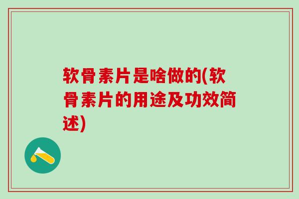 软骨素片是啥做的(软骨素片的用途及功效简述)
