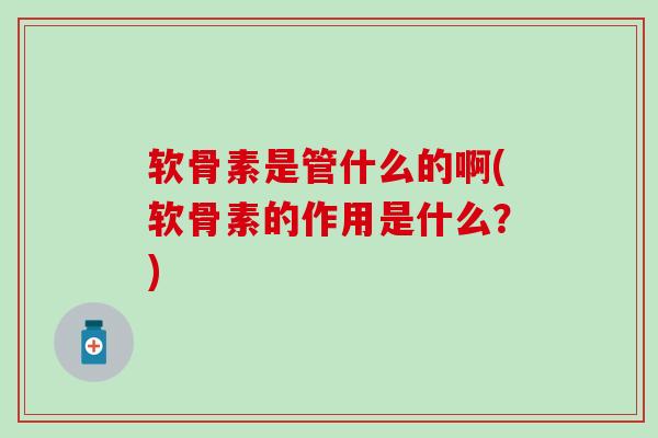 软骨素是管什么的啊(软骨素的作用是什么?) 软骨素是管什么的啊(软骨素的作用是什么?)