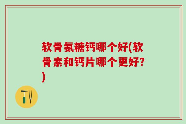 软骨氨糖钙哪个好(软骨素和钙片哪个更好？)