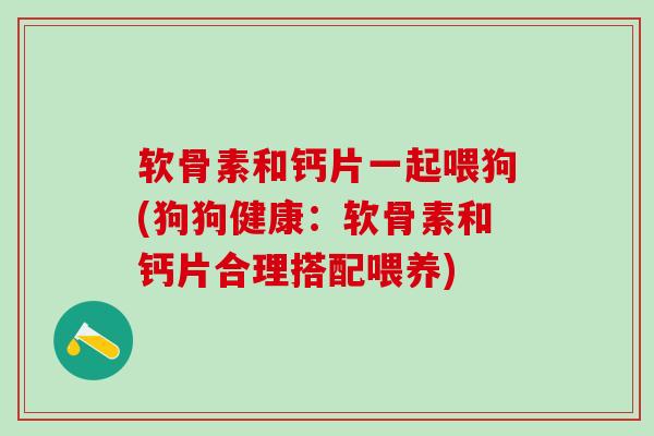 软骨素和钙片一起喂狗(狗狗健康：软骨素和钙片合理搭配喂养)