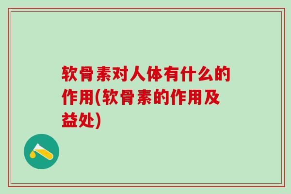 软骨素对人体有什么的作用(软骨素的作用及益处)