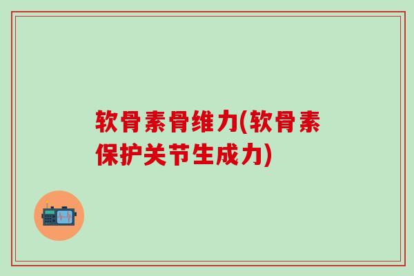 软骨素骨维力(软骨素保护关节生成力)