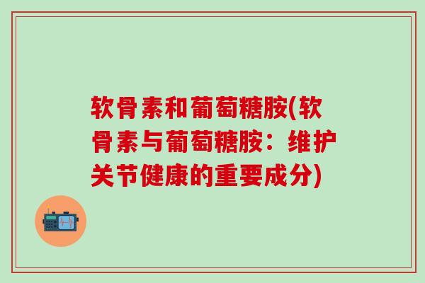 软骨素和葡萄糖胺(软骨素与葡萄糖胺：维护关节健康的重要成分)