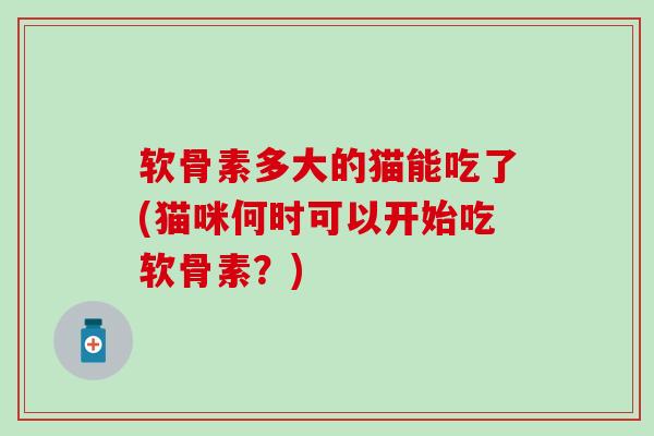 软骨素多大的猫能吃了(猫咪何时可以开始吃软骨素？)