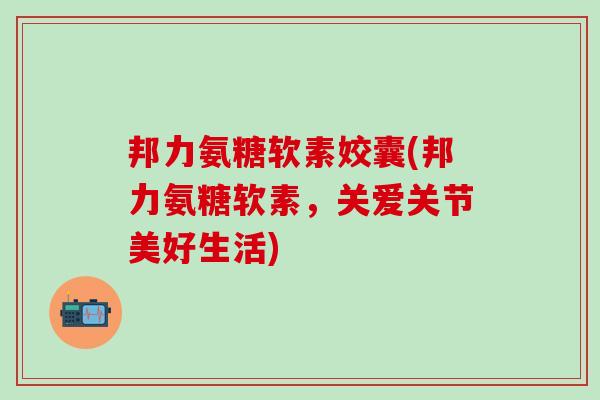 邦力氨糖软素姣囊(邦力氨糖软素，关爱关节美好生活)