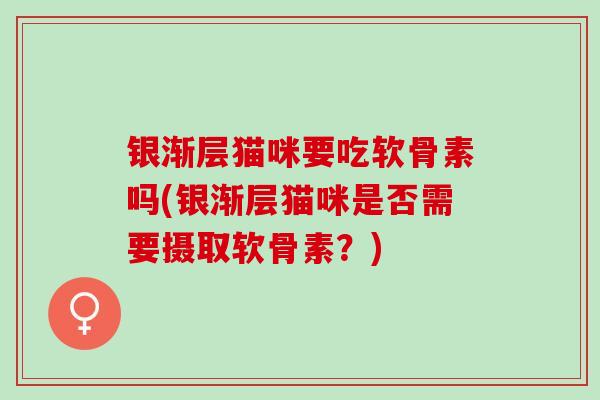 银渐层猫咪要吃软骨素吗(银渐层猫咪是否需要摄取软骨素？)
