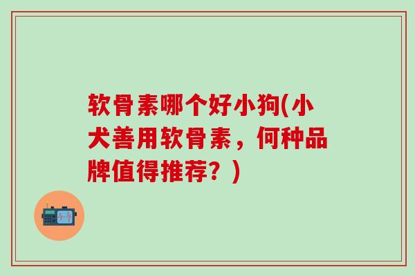软骨素哪个好小狗(小犬善用软骨素，何种品牌值得推荐？)