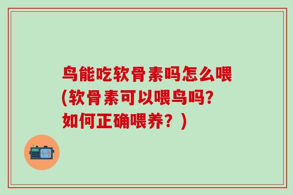 鸟能吃软骨素吗怎么喂(软骨素可以喂鸟吗？如何正确喂养？)