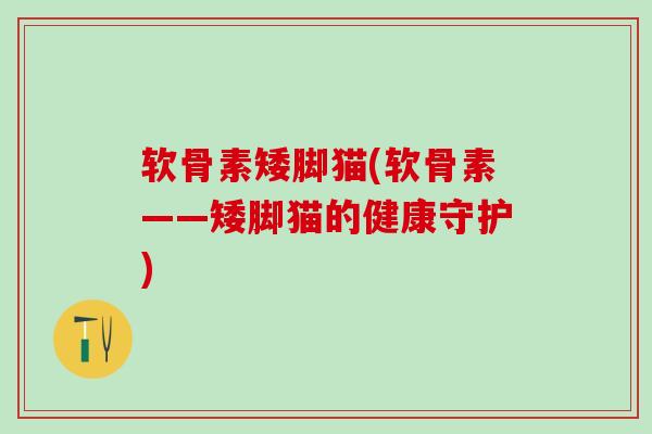 软骨素矮脚猫(软骨素——矮脚猫的健康守护)