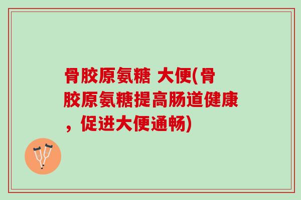 骨胶原氨糖 大便(骨胶原氨糖提高肠道健康，促进大便通畅)