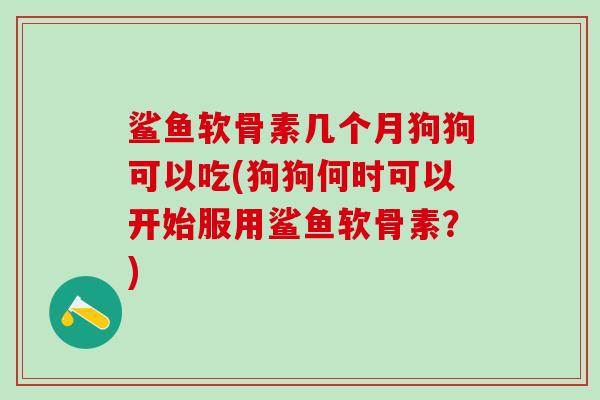 鲨鱼软骨素几个月狗狗可以吃(狗狗何时可以开始服用鲨鱼软骨素？)