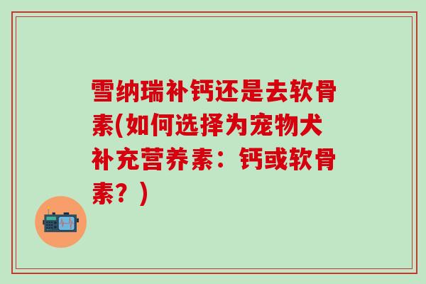 雪纳瑞补钙还是去软骨素(如何选择为宠物犬补充营养素:钙或软骨素?) 雪纳瑞补钙还是去软骨素(如何选择为宠物犬补充营养素:钙或软骨素?)