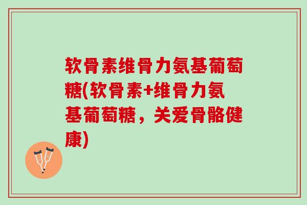 软骨素维骨力氨基葡萄糖(软骨素+维骨力氨基葡萄糖，关爱骨骼健康)