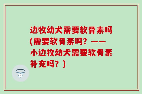 边牧幼犬需要软骨素吗(需要软骨素吗？——小边牧幼犬需要软骨素补充吗？)